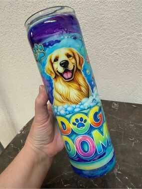 Watercolor Golden Retriever Dog Groomer 30 oz Tumbler Cup Handmade